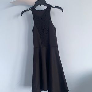 fit and flare dress with lace detailing